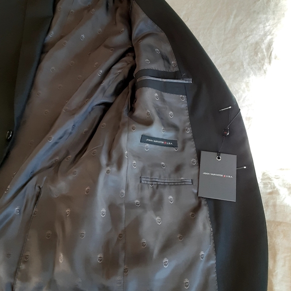 New, never worn John Varvatos USA black suit.